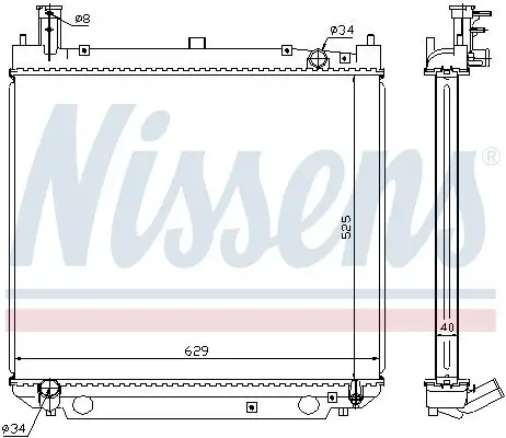 Kühler, Motorkühlung NISSENS 64857A Bild Kühler, Motorkühlung NISSENS 64857A