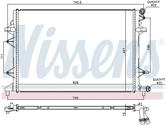 Niedertemperaturkühler, Ladeluftkühler NISSENS 65017 Bild Niedertemperaturkühler, Ladeluftkühler NISSENS 65017