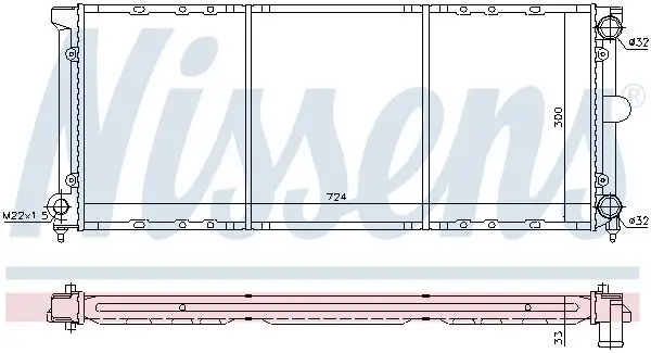 Kühler, Motorkühlung NISSENS 651621 Bild Kühler, Motorkühlung NISSENS 651621