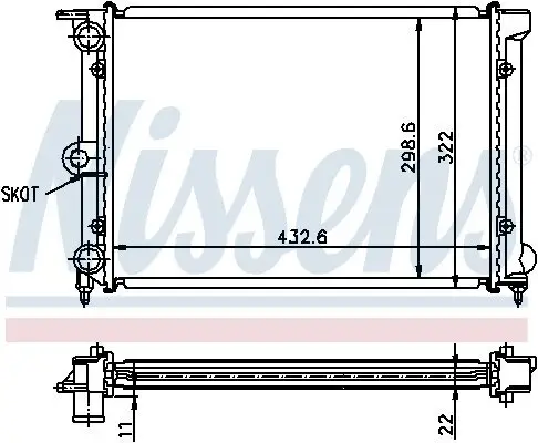 Kühler, Motorkühlung NISSENS 651631 Bild Kühler, Motorkühlung NISSENS 651631