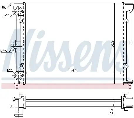 Kühler, Motorkühlung NISSENS 651711 Bild Kühler, Motorkühlung NISSENS 651711