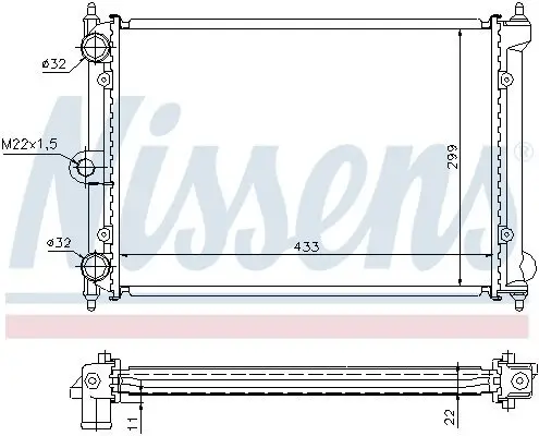Kühler, Motorkühlung NISSENS 651721 Bild Kühler, Motorkühlung NISSENS 651721