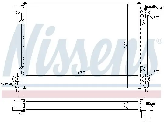 Kühler, Motorkühlung NISSENS 651811 Bild Kühler, Motorkühlung NISSENS 651811