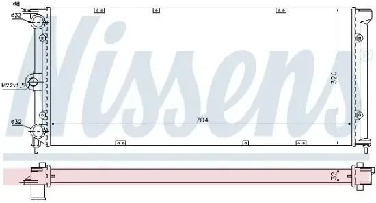 Kühler, Motorkühlung NISSENS 651911 Bild Kühler, Motorkühlung NISSENS 651911