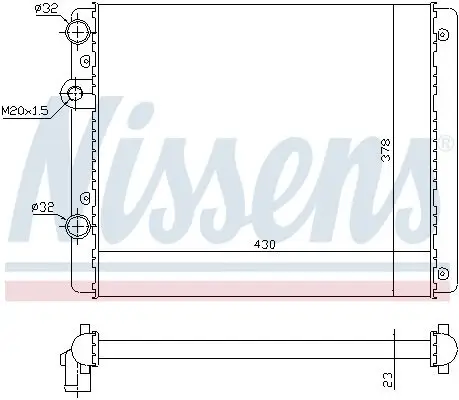 Kühler, Motorkühlung NISSENS 652341 Bild Kühler, Motorkühlung NISSENS 652341