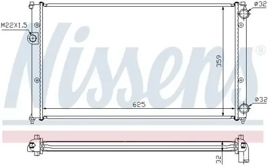 Kühler, Motorkühlung NISSENS 652441 Bild Kühler, Motorkühlung NISSENS 652441