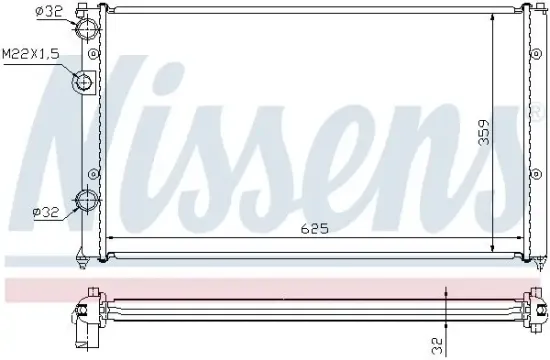 Kühler, Motorkühlung NISSENS 652551 Bild Kühler, Motorkühlung NISSENS 652551