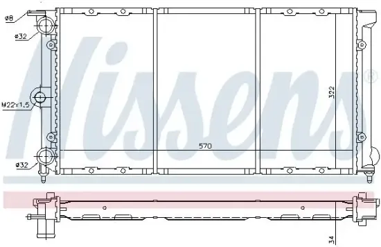 Kühler, Motorkühlung NISSENS 652611 Bild Kühler, Motorkühlung NISSENS 652611