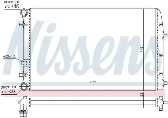 Kühler, Motorkühlung NISSENS 652711 Bild Kühler, Motorkühlung NISSENS 652711