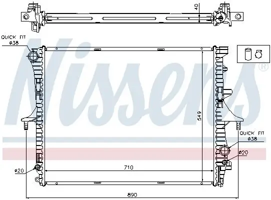 Kühler, Motorkühlung NISSENS 65275A Bild Kühler, Motorkühlung NISSENS 65275A