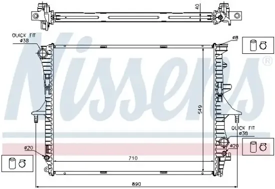 Kühler, Motorkühlung NISSENS 65276A Bild Kühler, Motorkühlung NISSENS 65276A