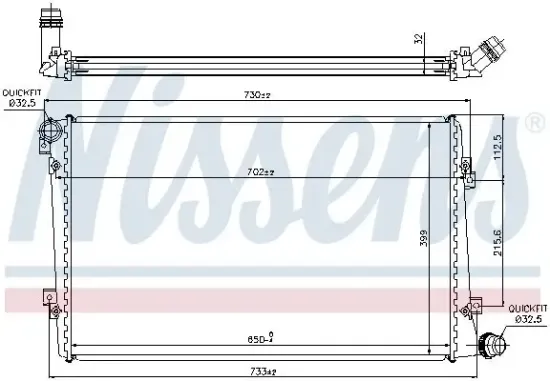 Kühler, Motorkühlung NISSENS 65292 Bild Kühler, Motorkühlung NISSENS 65292