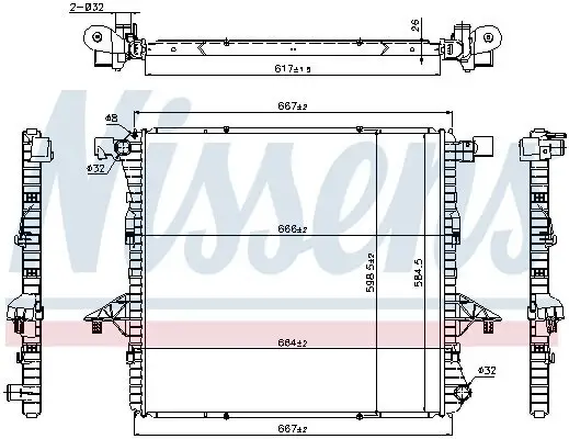 Kühler, Motorkühlung NISSENS 65298 Bild Kühler, Motorkühlung NISSENS 65298