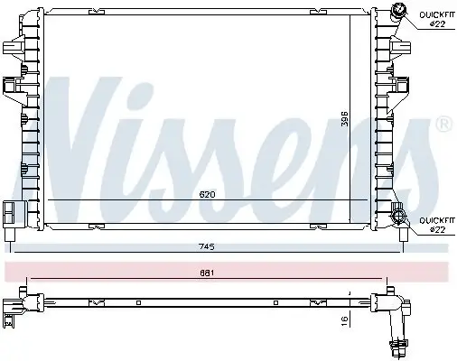 Kühler, Motorkühlung NISSENS 65306 Bild Kühler, Motorkühlung NISSENS 65306