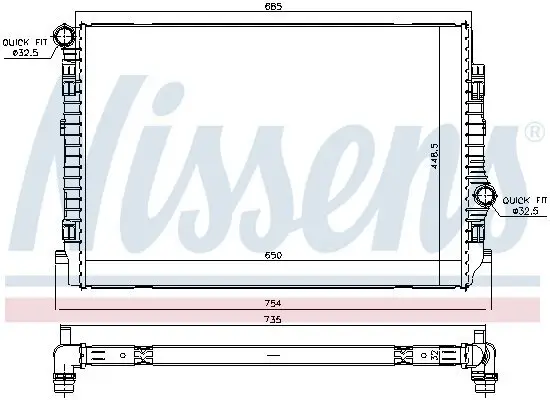 Kühler, Motorkühlung NISSENS 65341 Bild Kühler, Motorkühlung NISSENS 65341