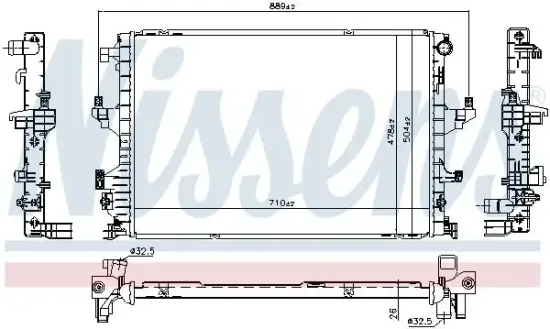 Kühler, Motorkühlung NISSENS 65346 Bild Kühler, Motorkühlung NISSENS 65346