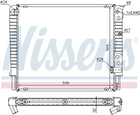 Kühler, Motorkühlung NISSENS 65508A Bild Kühler, Motorkühlung NISSENS 65508A