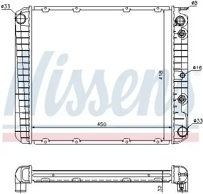 Kühler, Motorkühlung NISSENS 65520A Bild Kühler, Motorkühlung NISSENS 65520A