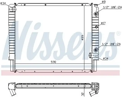 Kühler, Motorkühlung NISSENS 65523A Bild Kühler, Motorkühlung NISSENS 65523A