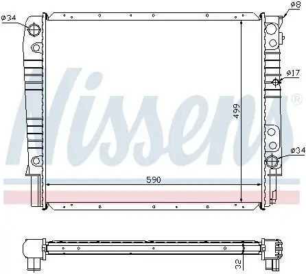 Kühler, Motorkühlung NISSENS 65531A Bild Kühler, Motorkühlung NISSENS 65531A