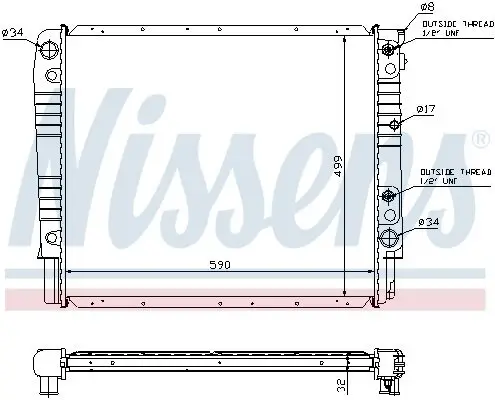 Kühler, Motorkühlung NISSENS 65542A Bild Kühler, Motorkühlung NISSENS 65542A