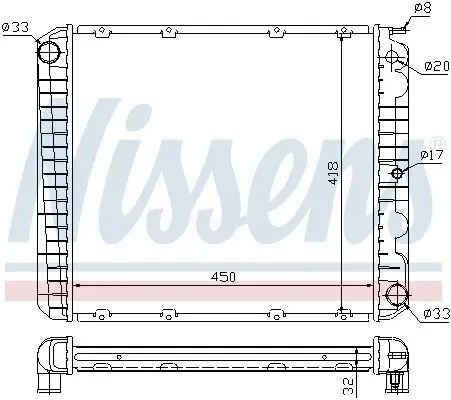 Kühler, Motorkühlung NISSENS 65545A Bild Kühler, Motorkühlung NISSENS 65545A