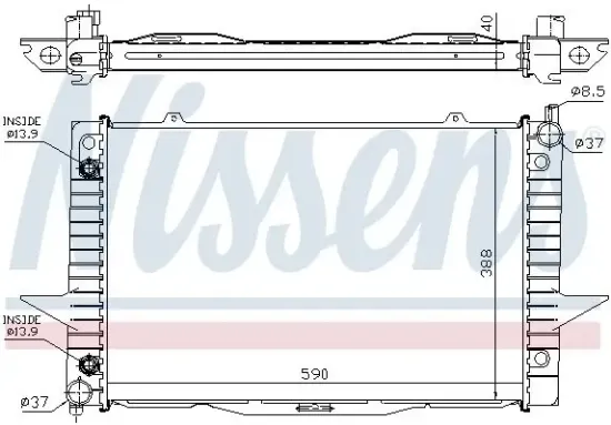 Kühler, Motorkühlung NISSENS 65548A Bild Kühler, Motorkühlung NISSENS 65548A