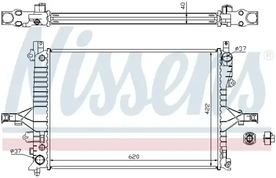 Kühler, Motorkühlung NISSENS 65553A Bild Kühler, Motorkühlung NISSENS 65553A