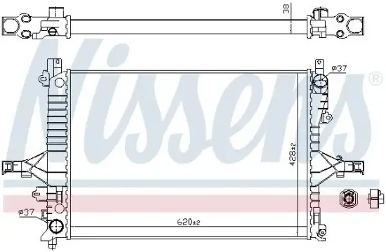 Kühler, Motorkühlung NISSENS 65557A Bild Kühler, Motorkühlung NISSENS 65557A