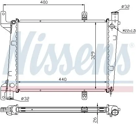 Kühler, Motorkühlung NISSENS 65561A Bild Kühler, Motorkühlung NISSENS 65561A