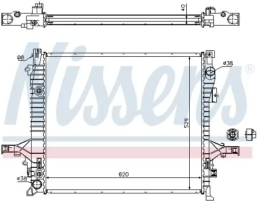 Kühler, Motorkühlung NISSENS 65613A Bild Kühler, Motorkühlung NISSENS 65613A