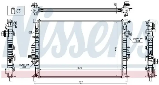 Kühler, Motorkühlung NISSENS 65615A Bild Kühler, Motorkühlung NISSENS 65615A