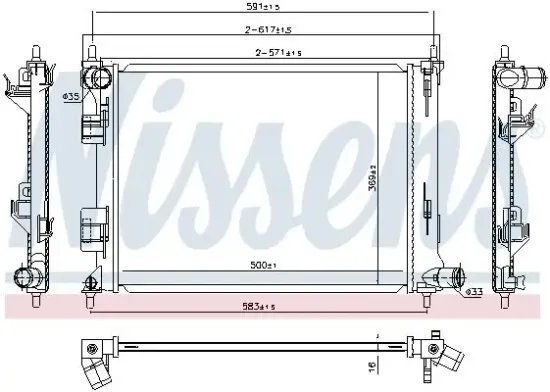 Kühler, Motorkühlung NISSENS 666213 Bild Kühler, Motorkühlung NISSENS 666213