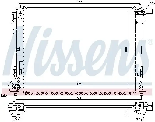 Kühler, Motorkühlung NISSENS 666232 Bild Kühler, Motorkühlung NISSENS 666232