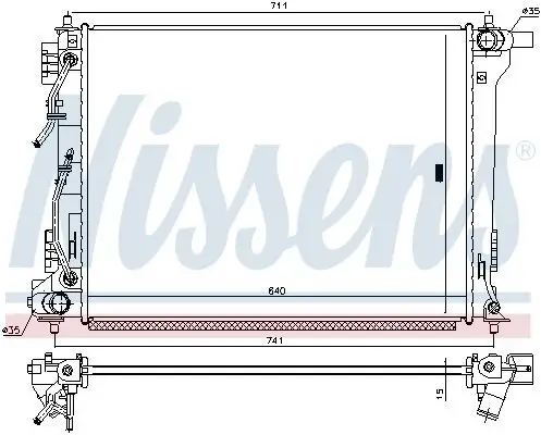 Kühler, Motorkühlung NISSENS 666233 Bild Kühler, Motorkühlung NISSENS 666233