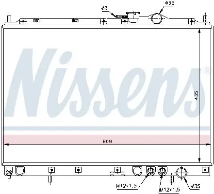 Kühler, Motorkühlung NISSENS 66628 Bild Kühler, Motorkühlung NISSENS 66628