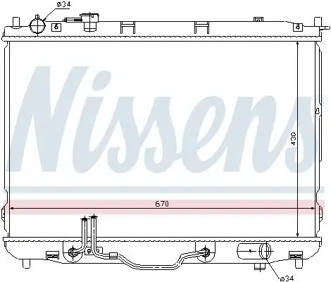 Kühler, Motorkühlung NISSENS 66634 Bild Kühler, Motorkühlung NISSENS 66634