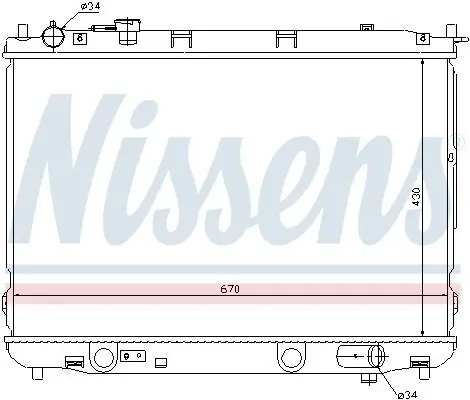 Kühler, Motorkühlung NISSENS 66637 Bild Kühler, Motorkühlung NISSENS 66637