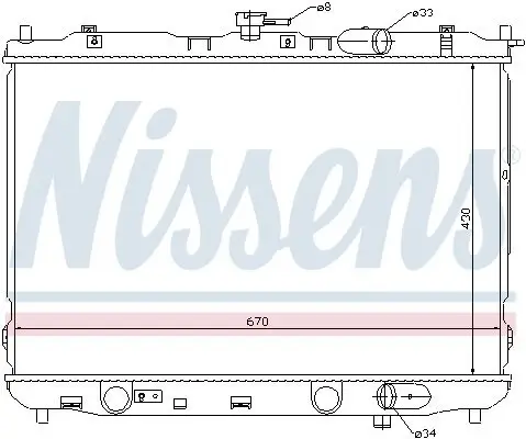 Kühler, Motorkühlung NISSENS 66639 Bild Kühler, Motorkühlung NISSENS 66639