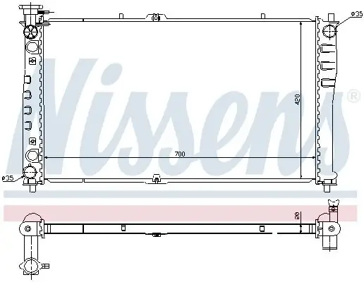 Kühler, Motorkühlung NISSENS 66641 Bild Kühler, Motorkühlung NISSENS 66641