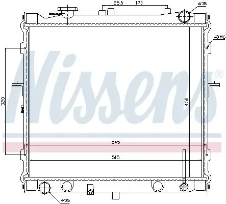 Kühler, Motorkühlung NISSENS 66642 Bild Kühler, Motorkühlung NISSENS 66642