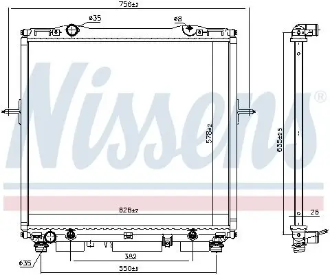 Kühler, Motorkühlung NISSENS 66659 Bild Kühler, Motorkühlung NISSENS 66659