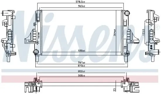 Kühler, Motorkühlung NISSENS 66698 Bild Kühler, Motorkühlung NISSENS 66698