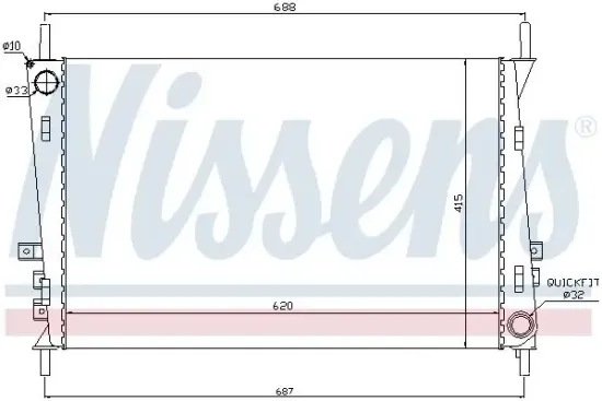 Kühler, Motorkühlung NISSENS 66704 Bild Kühler, Motorkühlung NISSENS 66704