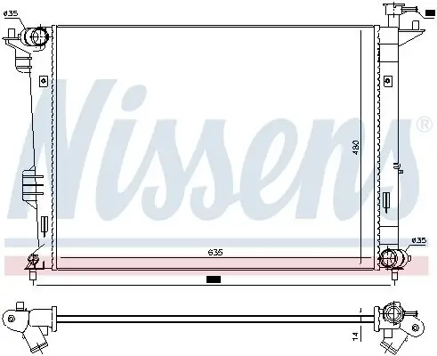 Kühler, Motorkühlung NISSENS 66761 Bild Kühler, Motorkühlung NISSENS 66761