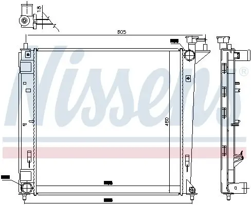 Kühler, Motorkühlung NISSENS 66762 Bild Kühler, Motorkühlung NISSENS 66762