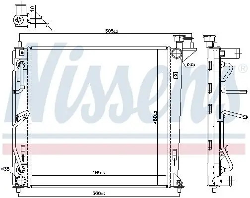 Kühler, Motorkühlung NISSENS 66763 Bild Kühler, Motorkühlung NISSENS 66763