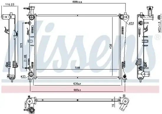 Kühler, Motorkühlung NISSENS 66778 Bild Kühler, Motorkühlung NISSENS 66778