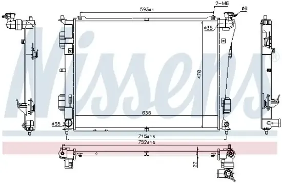 Kühler, Motorkühlung NISSENS 66783 Bild Kühler, Motorkühlung NISSENS 66783