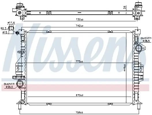 Kühler, Motorkühlung NISSENS 66862 Bild Kühler, Motorkühlung NISSENS 66862